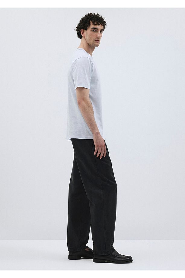 Flamlı Mavi Premium Basic Tişört Regular Fit / Normal Kesim 0612151-70794 - 4