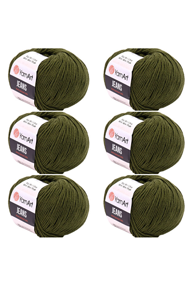 Jeans 6-Piece Hand Knitting Thread Set No:52, Soft Textured, Baby Friendly, Cardigan, Amigurumi