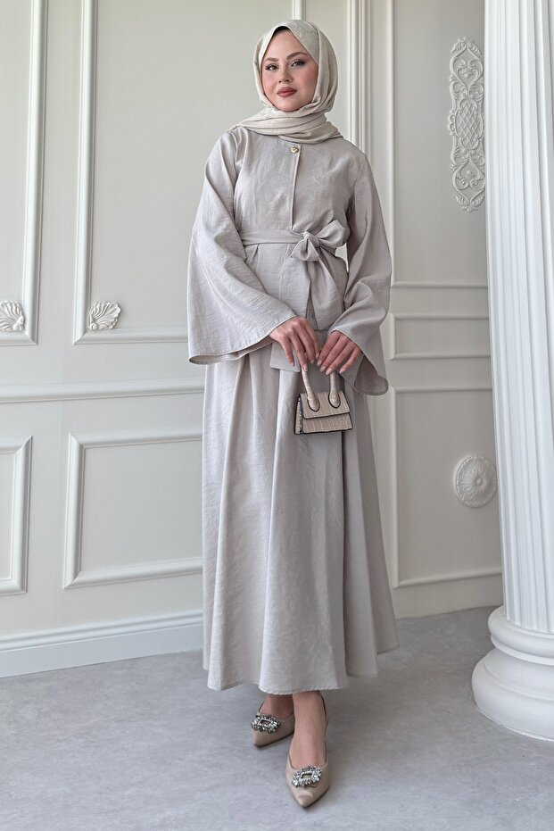 Wide Sleeve Modal Stone Skirt Set
