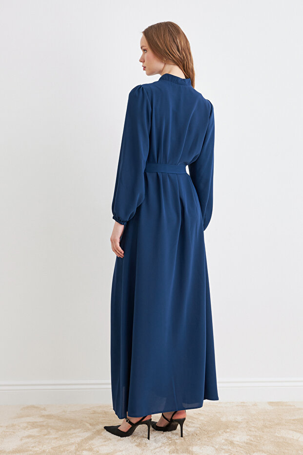 Kuşaklı Ferace - İndigo - 5