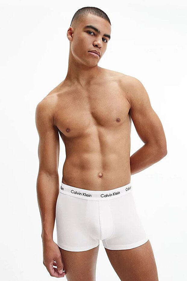 Low Rise Erkek 3Lü Boxer Beyaz - 2