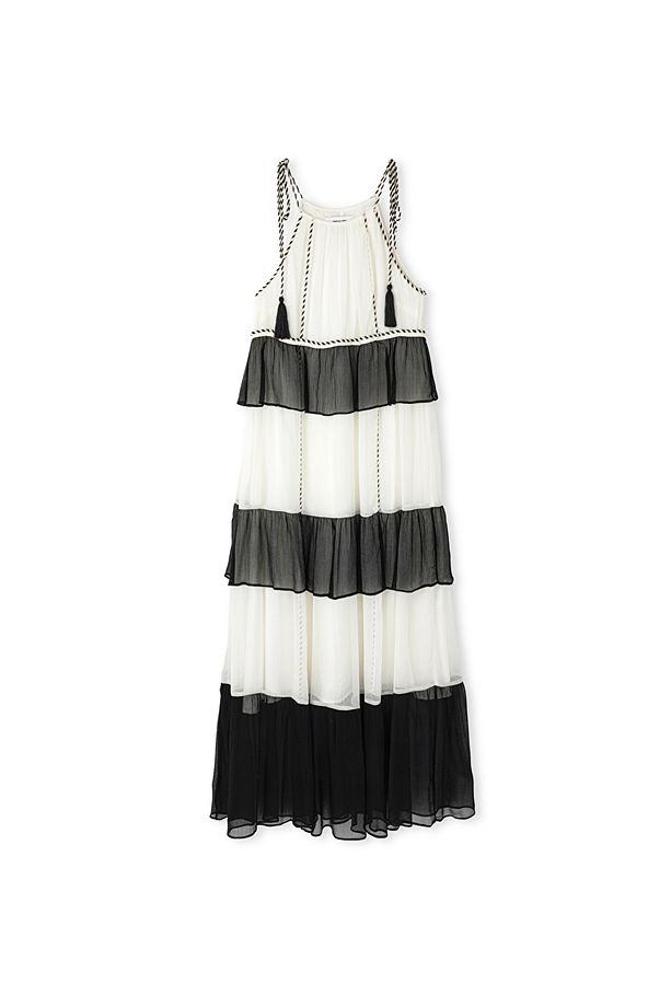 Halter yaka colorblock elbise - 3