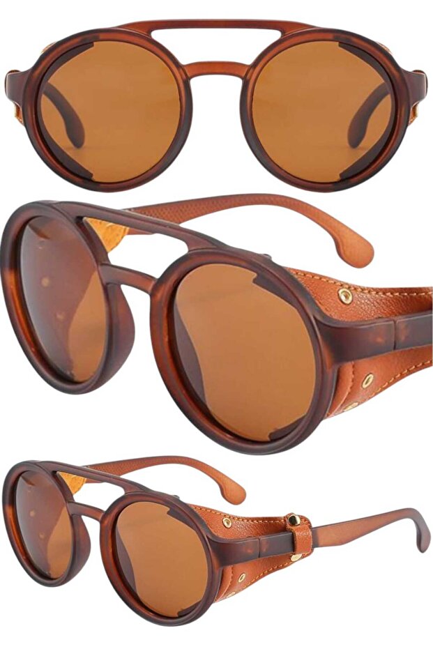 Unisex Retro Steampunk Round Sunglasses