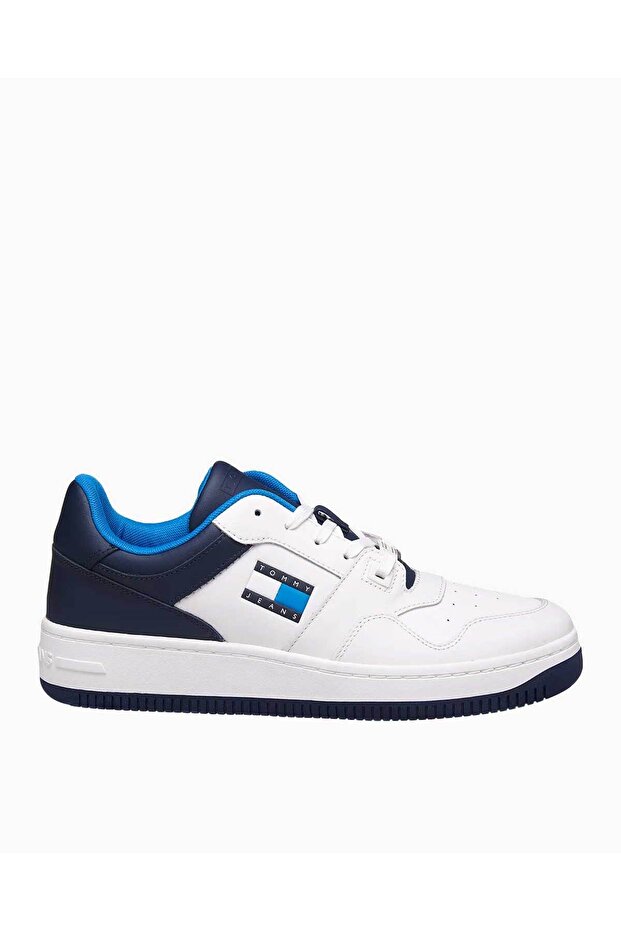 Men's brand lace-up non-slip sole daily navy blue sneaker with logo em0em01434-c1g