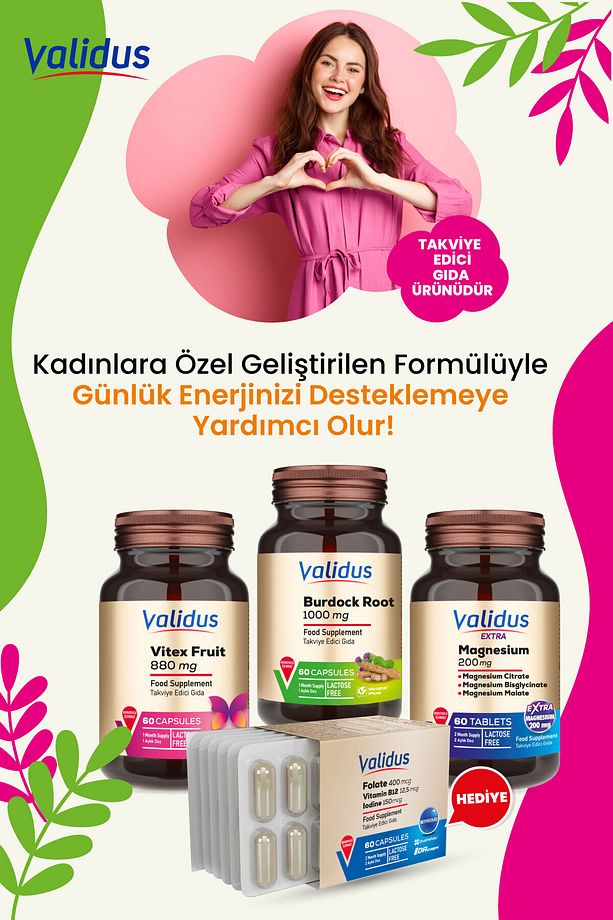 Kadın Destek Seti - Vitex - Burdock Root - Folat Qatrefolic - Magnesium - 1