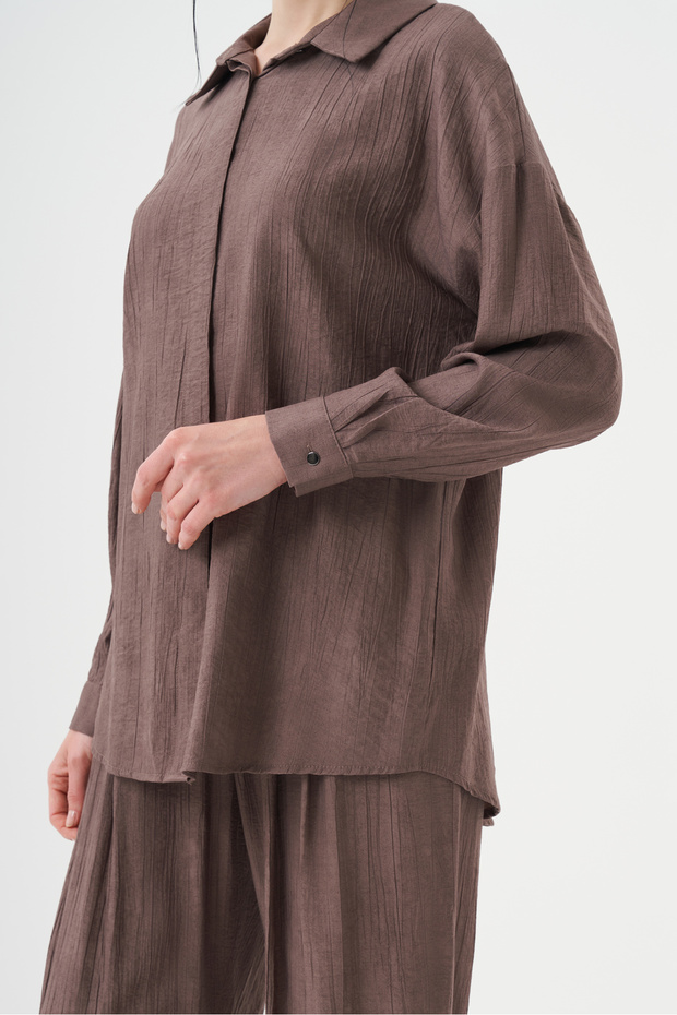 Kadın Gömlek Detaylı Basic Takım 8532 - 5