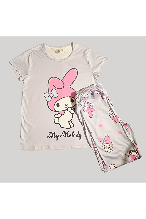 WOMENS SHORT SLEEVE PAJAMA SETS , SILKY POLYESTER