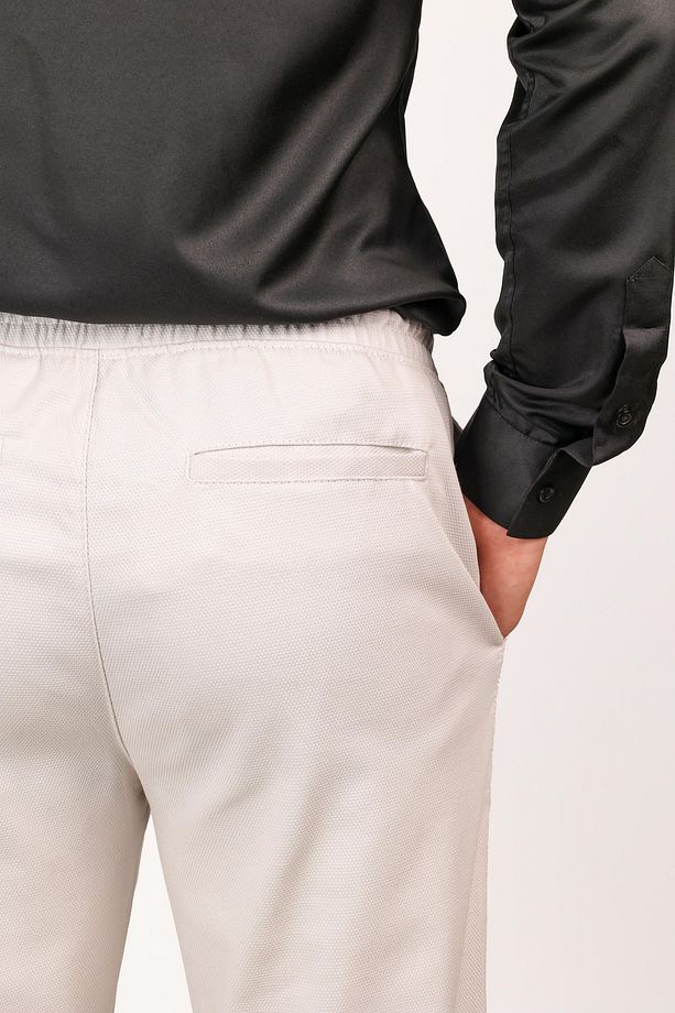 Erkek Regular Fit Normal Kesim Chino Jogger Lastikli Düz Paça Pantolon - 4