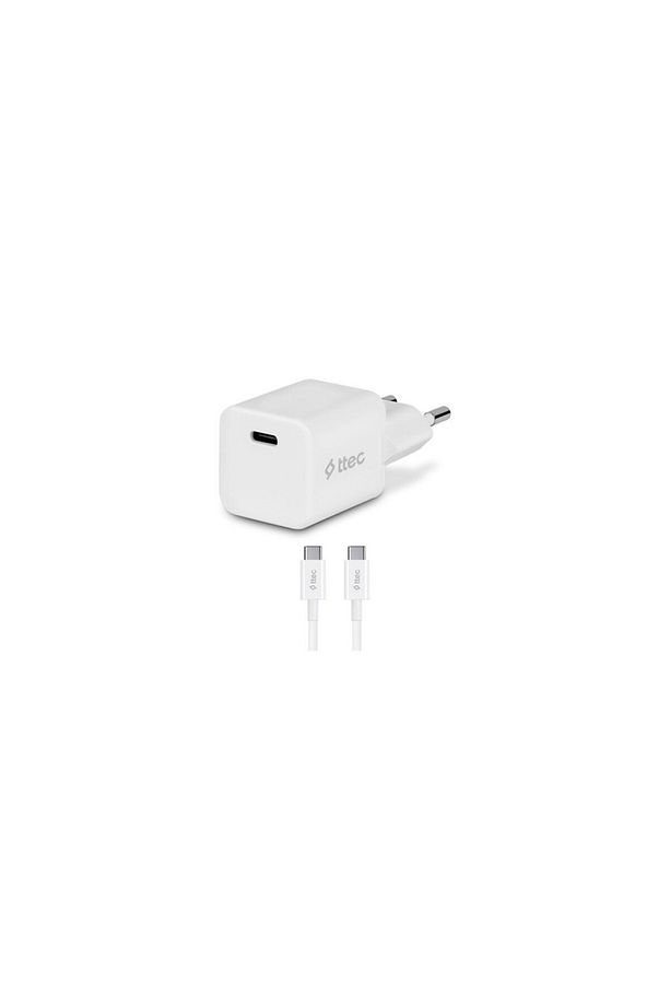 Smart Charger Pro PD 20W Şarj Aleti (Type-C Şarj Adaptörü + Type-C to Type-C Kablo) Beyaz-2SCP0 - 1