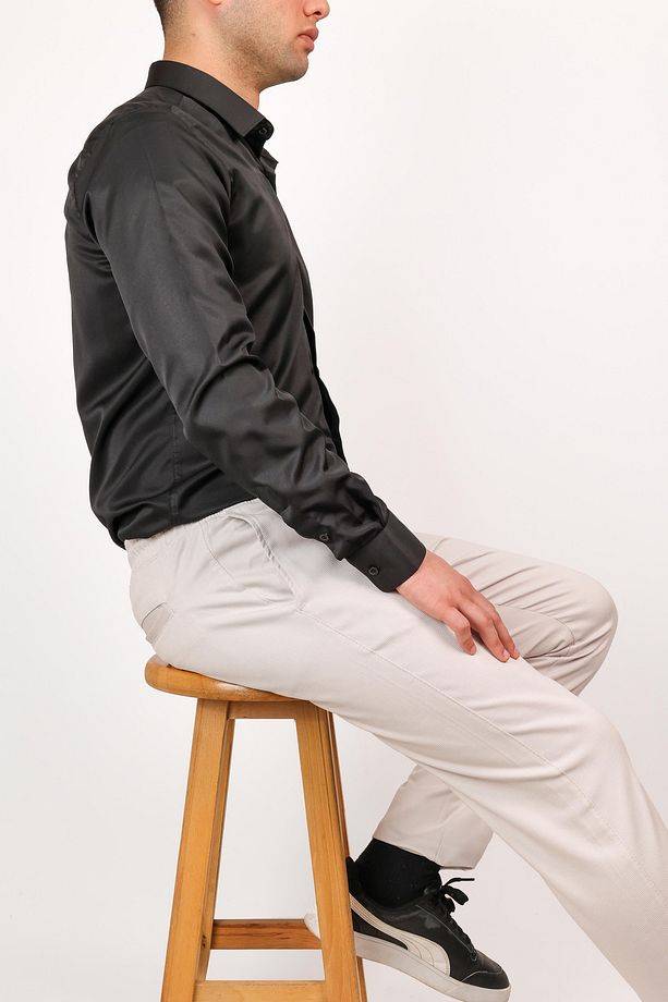 Erkek Regular Fit Normal Kesim Chino Jogger Lastikli Düz Paça Pantolon - 5