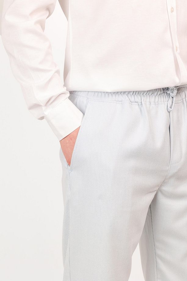 Erkek Regular Fit Normal Kesim Chino Jogger Lastikli Düz Paça Pantolon - 3
