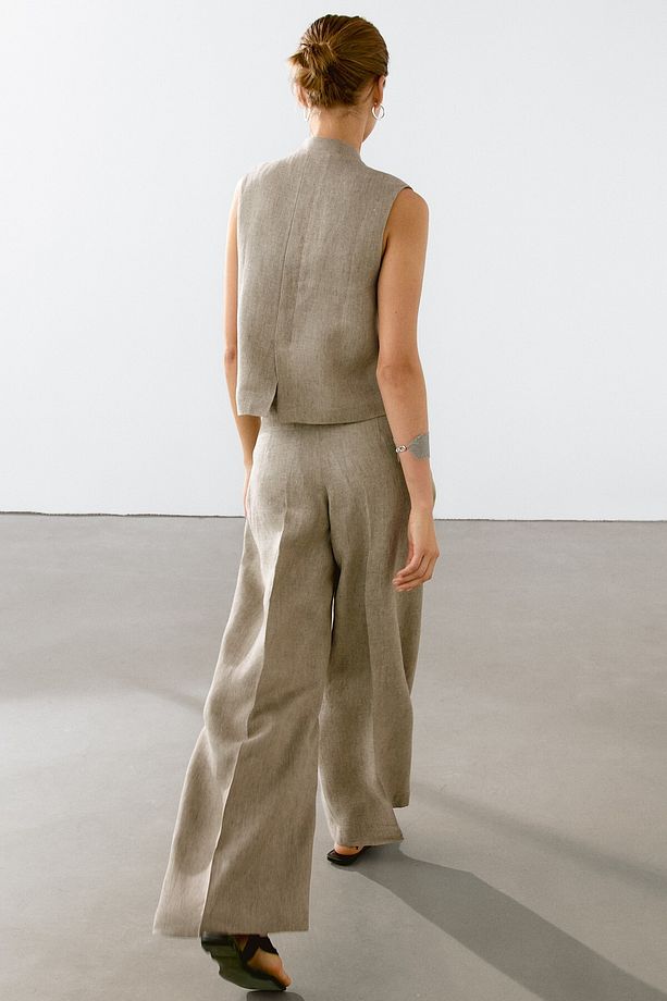 100% linen dart pants - 4