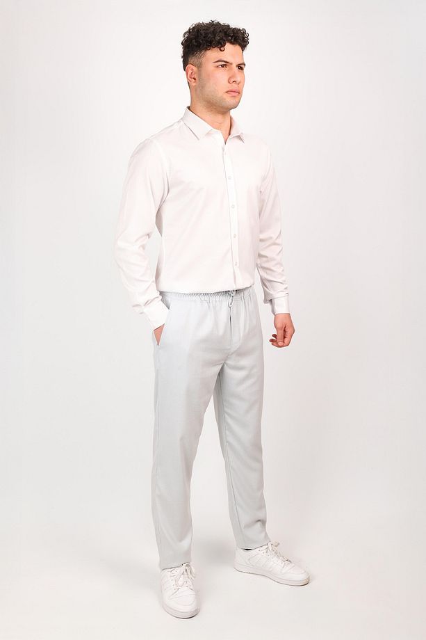 Erkek Regular Fit Normal Kesim Chino Jogger Lastikli Düz Paça Pantolon - 1