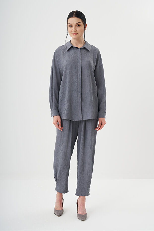 Kadın Gömlek Detaylı Basic Takım 8532 - 1