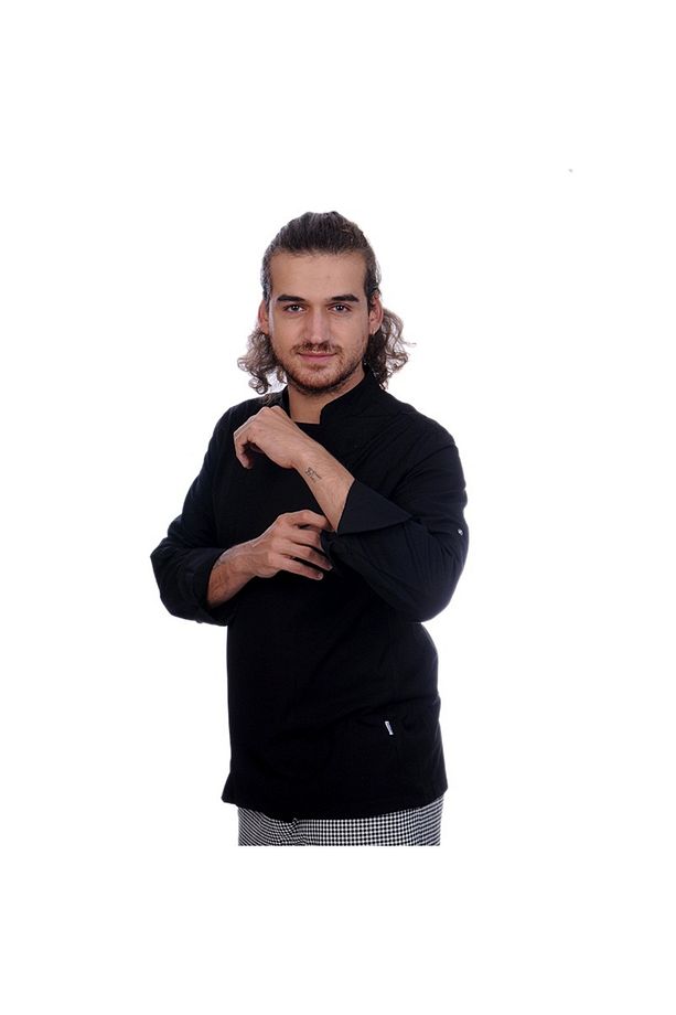 Unisex Aşçı Ceket Koltuk Altı Fileli Siyah - 2