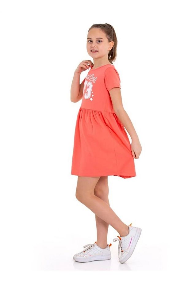 Myhanne Pembe Bisiklet Yaka Kız Çocuk Elbise - 3