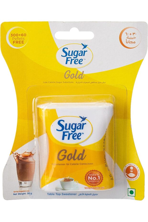 Sugar Free Gold, 300+60 Pellets| India’s No.1 Sweetener| Sweet like Sugar with Low Calories| Scien