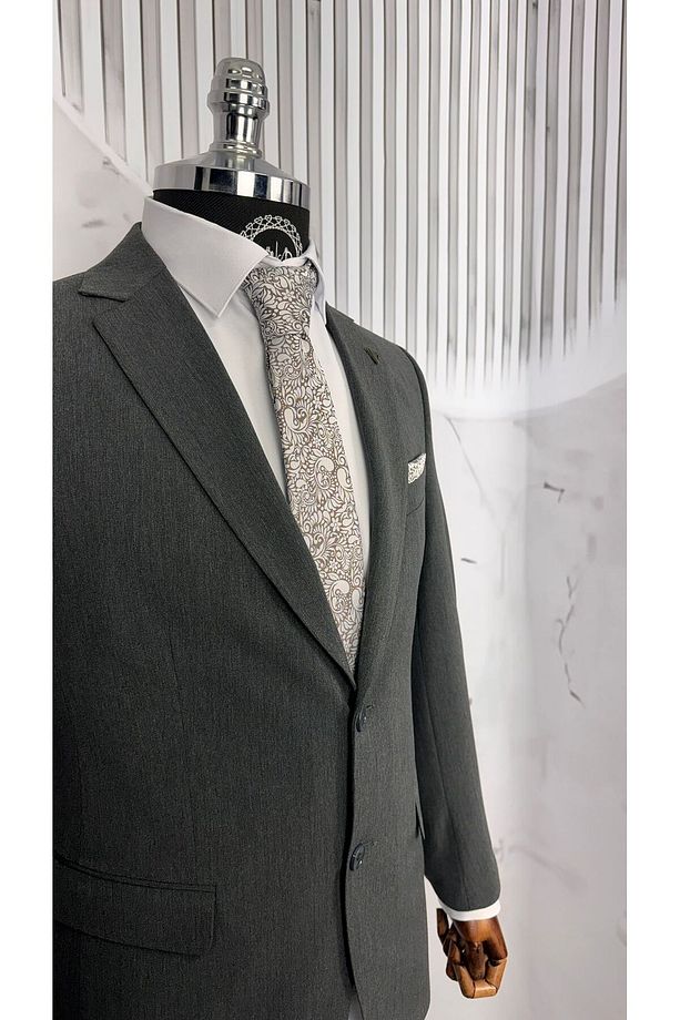 Slim Fit Mono Yaka Takım Elbise - 2