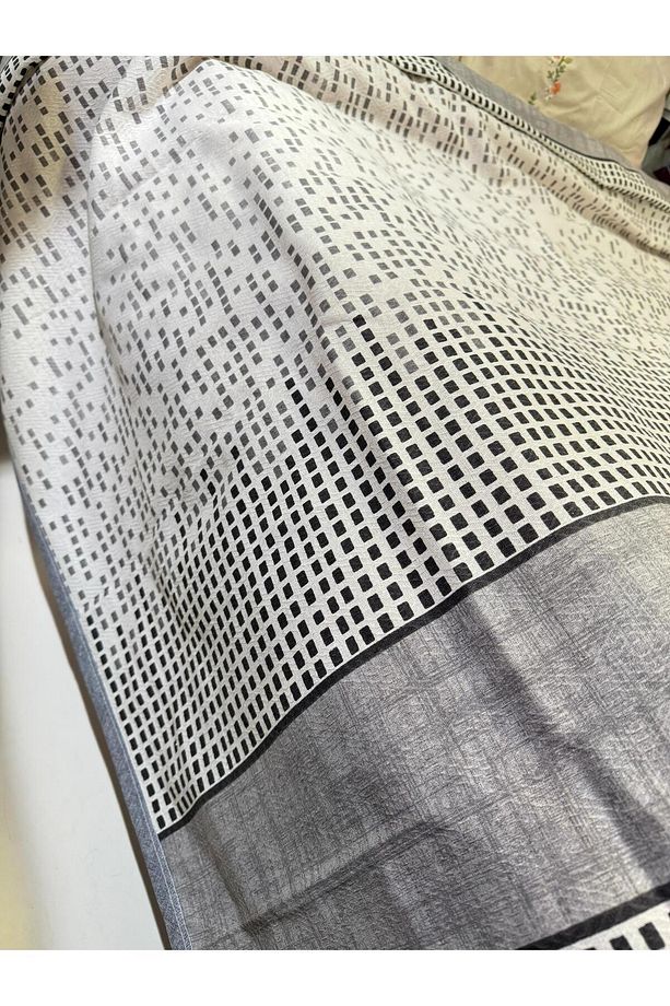 Sekans Desen Baskılı 200x240 Cm. Çift Kişilik (BATTAL) Tek Pike - Gri - 4