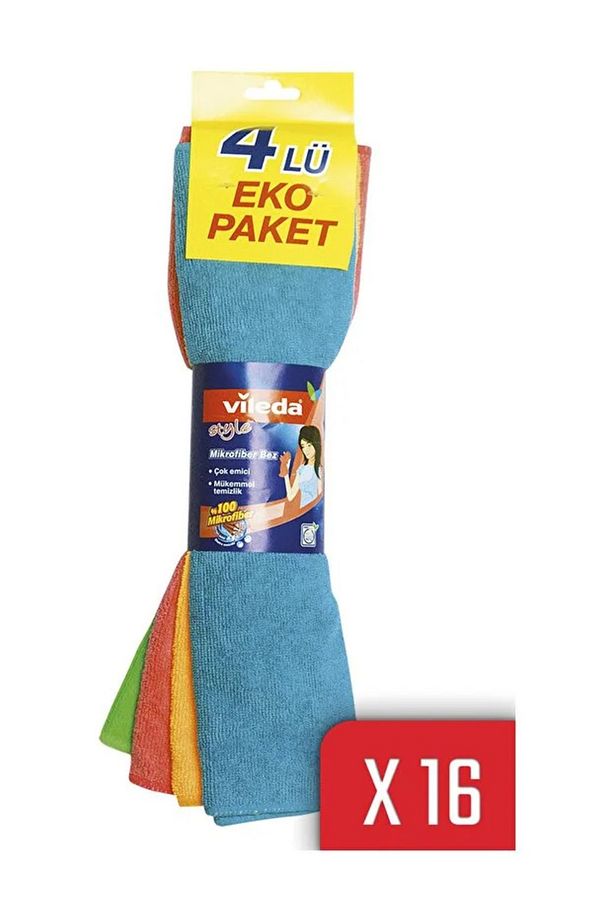 16 Paket 4 Lü Mikrofiber Colors Xl 36x34 Temizlik Bezi - 1