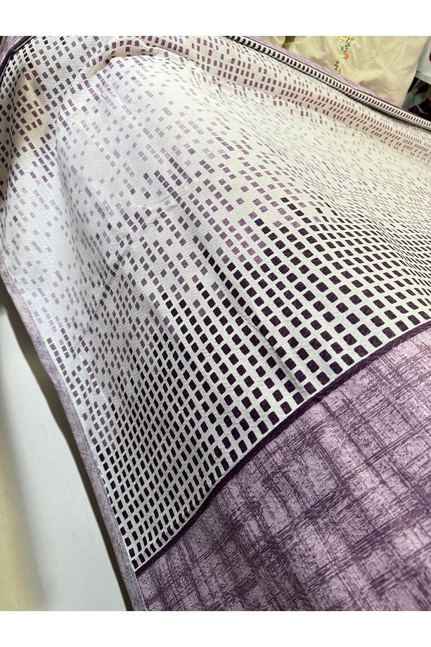 Sekans Desen Baskılı 150x240 Cm. Tek Kişilik Tek Pike - Lila - 6