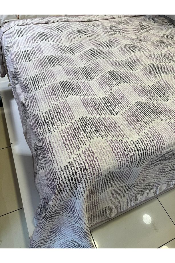 Delta Desen Baskılı 200x240 Cm. Çift Kişilik (BATTAL) Tek Pike - Lila - 7