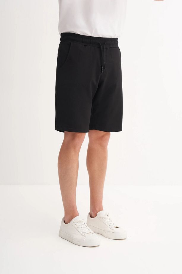 Slim Fit Dar Paça Likralı Örme Bermuda Şort 6082 - 3