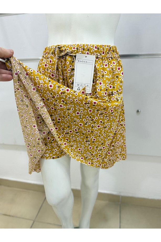volanlı kız şort etek /volanlı çiçek desen mini şortlu etek/ mini yazlık şort etek - 4