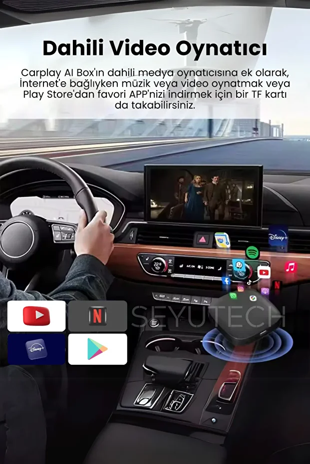 TAA01 Carplay Dönüştürücü Ios ve Android Uyumlu Kablosuz Multimedya Video Oynatan Carplay - 3