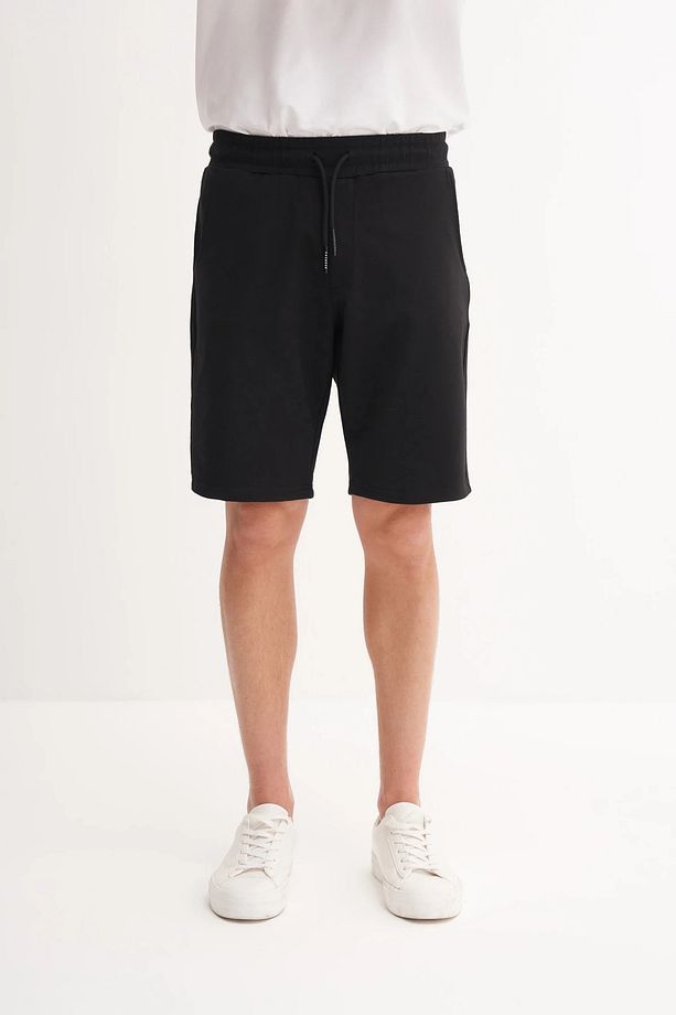 Slim Fit Dar Paça Likralı Örme Bermuda Şort 6082 - 2