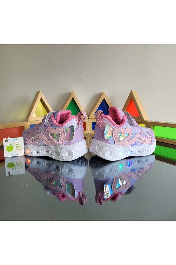 Anatomik Memory Foam Tabanlıklı Hafif Rahat Yumuşak Kız Çocuk Hologram Günlük Sneaker Spor Ayakkabı - 4