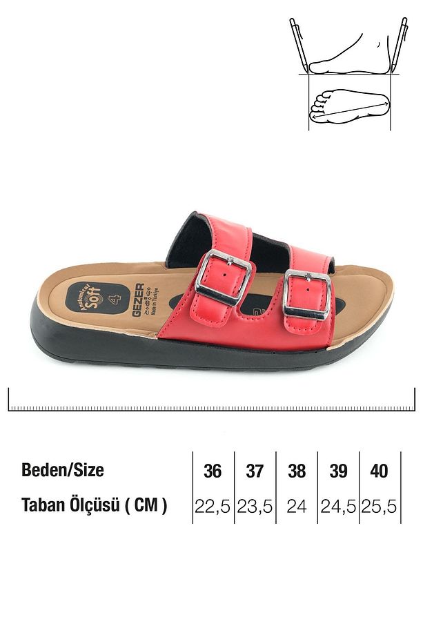 Kadın Yazlık Pu Alt Taban Suni Deri Iki Toka Ayarlanabilir Iç Taban Anatomical Dört Nokta Yast - 2