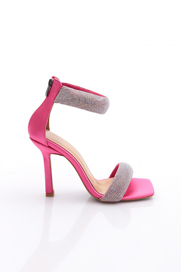 Women's Silver Stone Ankle Strap Heeled Shoes 915533210