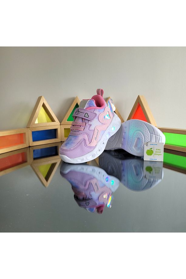 Anatomik Memory Foam Tabanlıklı Hafif Rahat Yumuşak Kız Çocuk Hologram Günlük Sneaker Spor Ayakkabı - 3