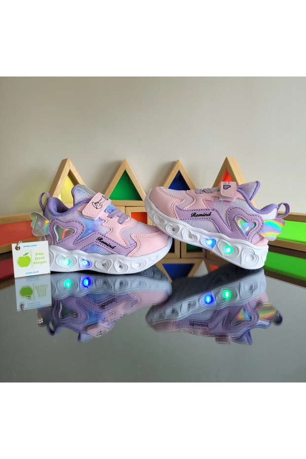 Anatomik Memory Foam Tabanlıklı Hafif Rahat Yumuşak Kız Çocuk Hologram Günlük Sneaker Spor Ayakkabı - 8