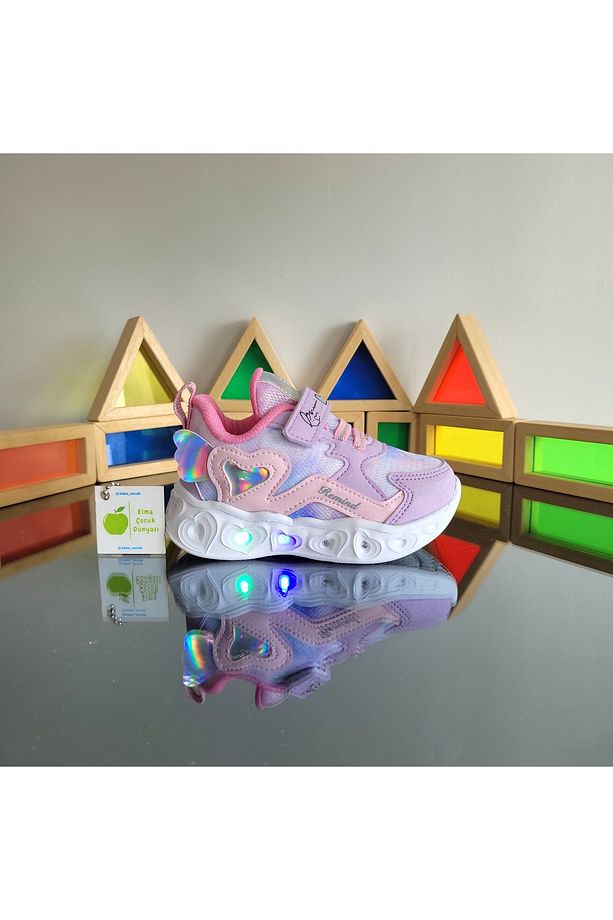 Anatomik Memory Foam Tabanlıklı Hafif Rahat Yumuşak Kız Çocuk Hologram Günlük Sneaker Spor Ayakkabı - 5