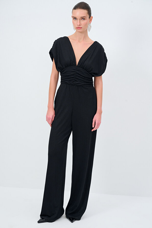 V Yaka Örme Tulum - 1