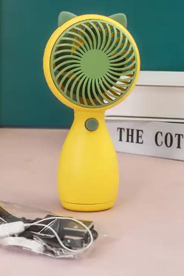 FN-60 Şarjlı Mini El Vantilatörü | Taşınabilir Sessiz Fan | Yeşil - Sarı - Pembe Renk - 4