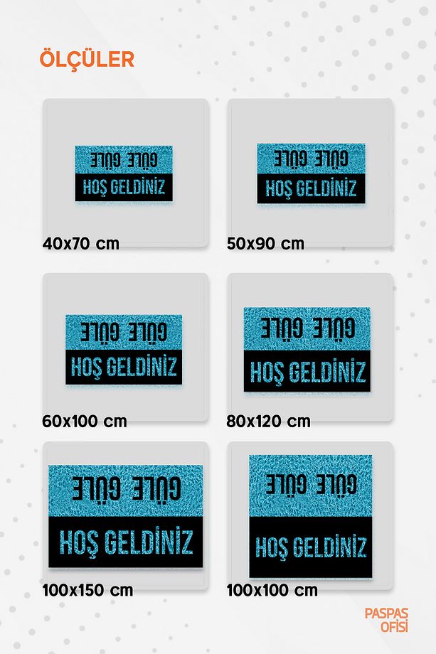 Hoş Geldiniz Güle Güle Baskılı Kıvırcık Paspas Suya Dayanıklı İç ve Dış Mekan Paspas - 3