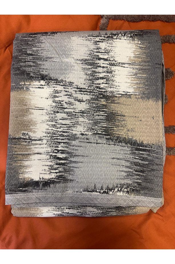 Patchwork Desenli Çarşafı Lastikli Çift Kişilik Pike Takımı - Gri&kahve - 3