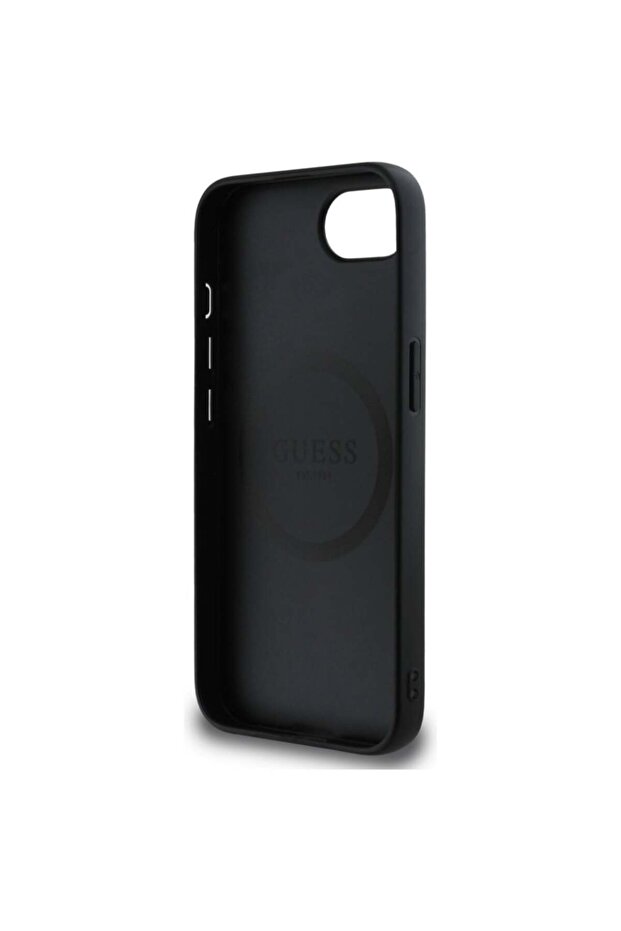 Case for iPhone 16e, Guess, Hardcase 4G Script Logo, Black - 6