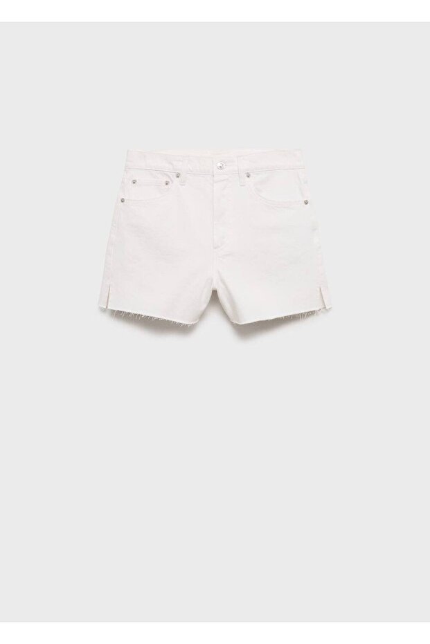 Paçaları dikişsiz denim şort - 3