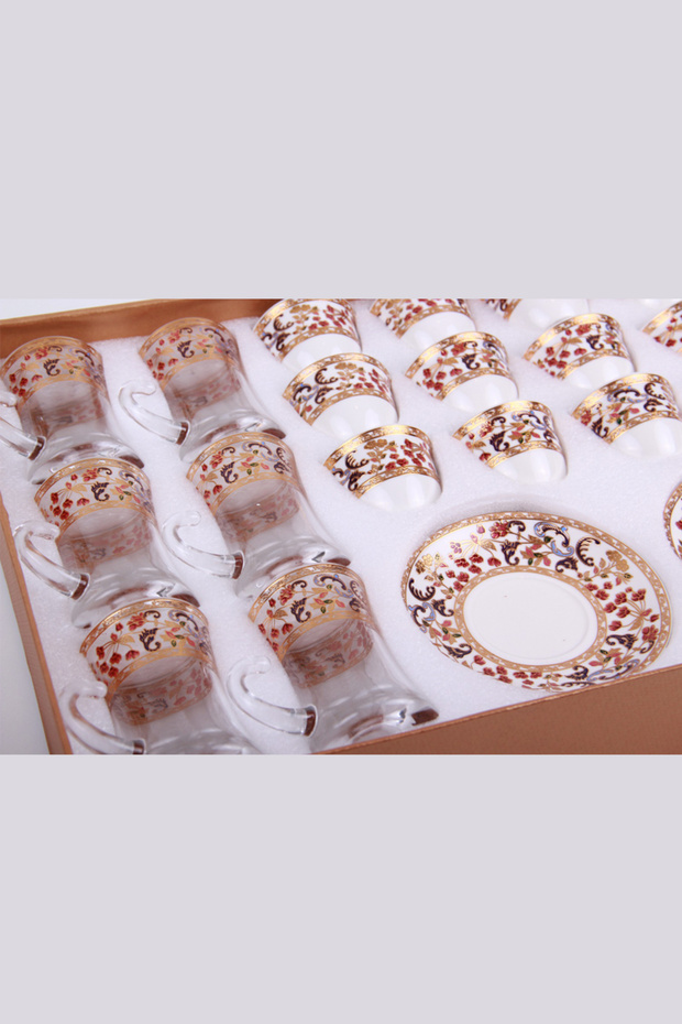 طقم أكواب شاي وفناجين قهوة مع الصحون - 3