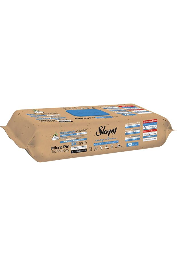 Easy Clean Biodegradable Surface Cleaning Wipes – 50 XL Wipes, Sea Salt & Seaweed Scent, Mi