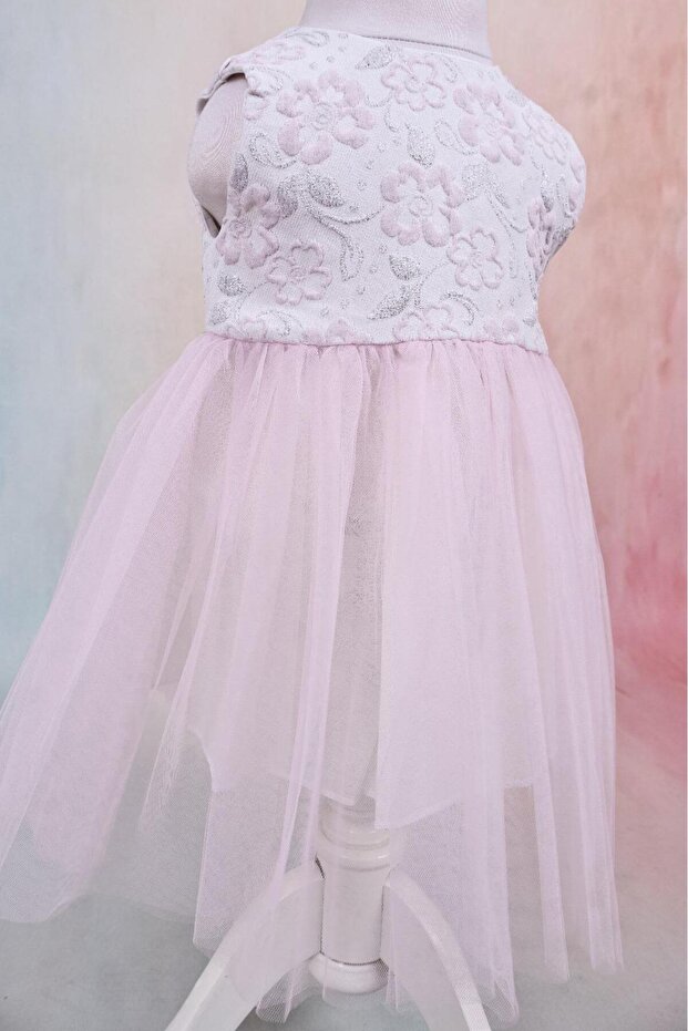 kız bebek çiçek desenli bolerolu mevlüt elbisesi - 2