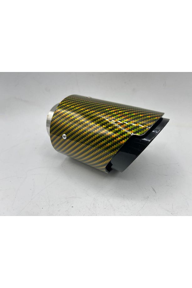 MONLİON SARI KARBON KAPLAMA EGZOZ UCU,GİRİŞ 60 MM,ÇIKIŞ 89MM TEKLİ - 1