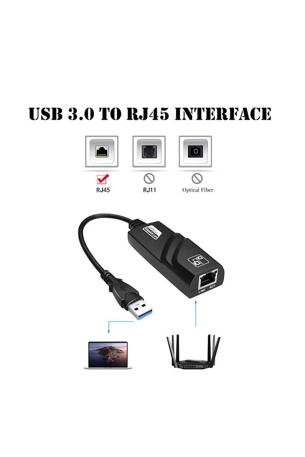 Harici İnternet 1000 Mbps Gigabit Tip C USB 3.0 Kablolu Ağ Kartı USB Rj45 Lan Ethernet Dönüştürücü - 7