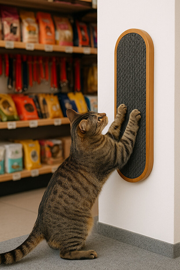 Men's Cat Scratching Board - Wall Mounted Solid Wood