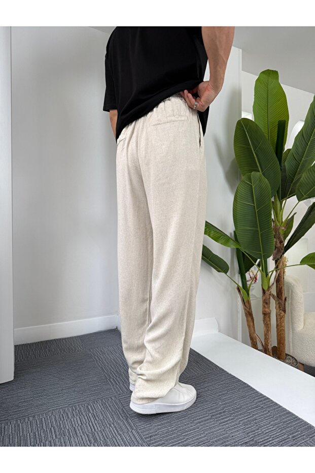 GG Viscon Keten Baggy Pantolon - 5