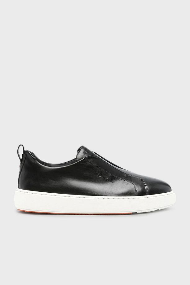 Logolu Hakiki Deri Kalın Tabanlı Slip-On Sneaker Ayakkabı Erkek AYAKKABI MBCD21995BARTMVIN01 - 1